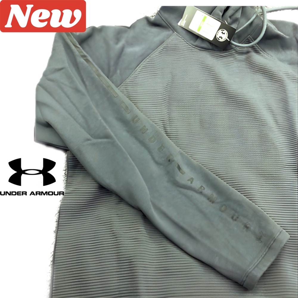 🆕 Under Armour MFO ARM GRAPHIC Gray Hoodie soft & stretchy 106